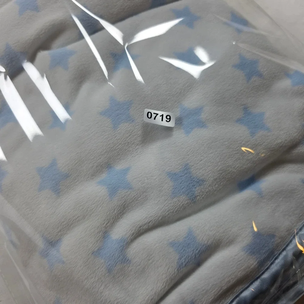 HTF Child of Mine by Carters Blue Star Sherpa Baby Blanket Satin Trim 34x28